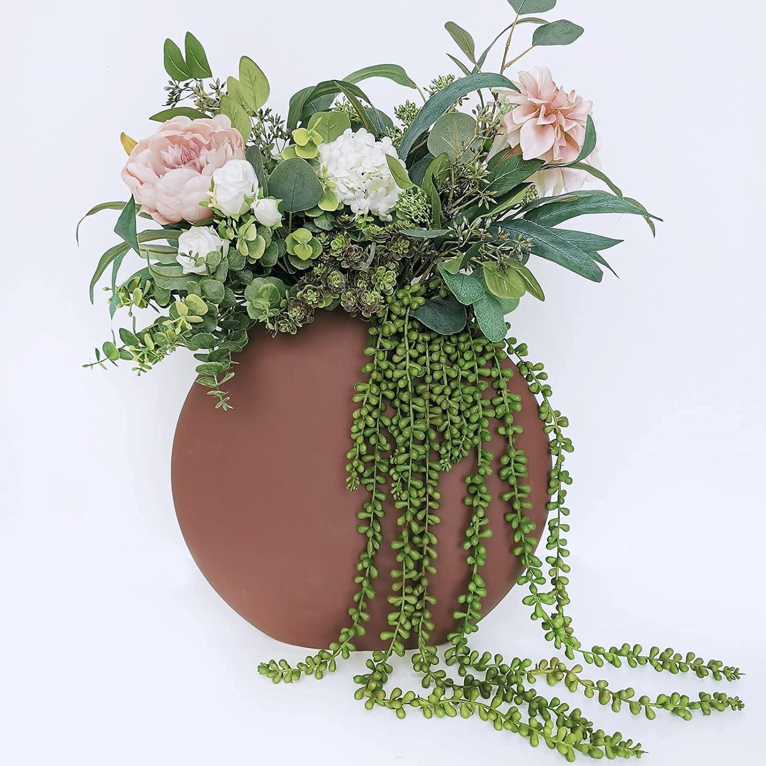 image4 pcs Artificial Hanging Succulents Faux Burros Tail Picks Trailing String of Pearls Succulent Vines Greenery Sprays 287quot Long for Basket Planter Centerpiece Floral Arrangement Indoor Outdoor Decor