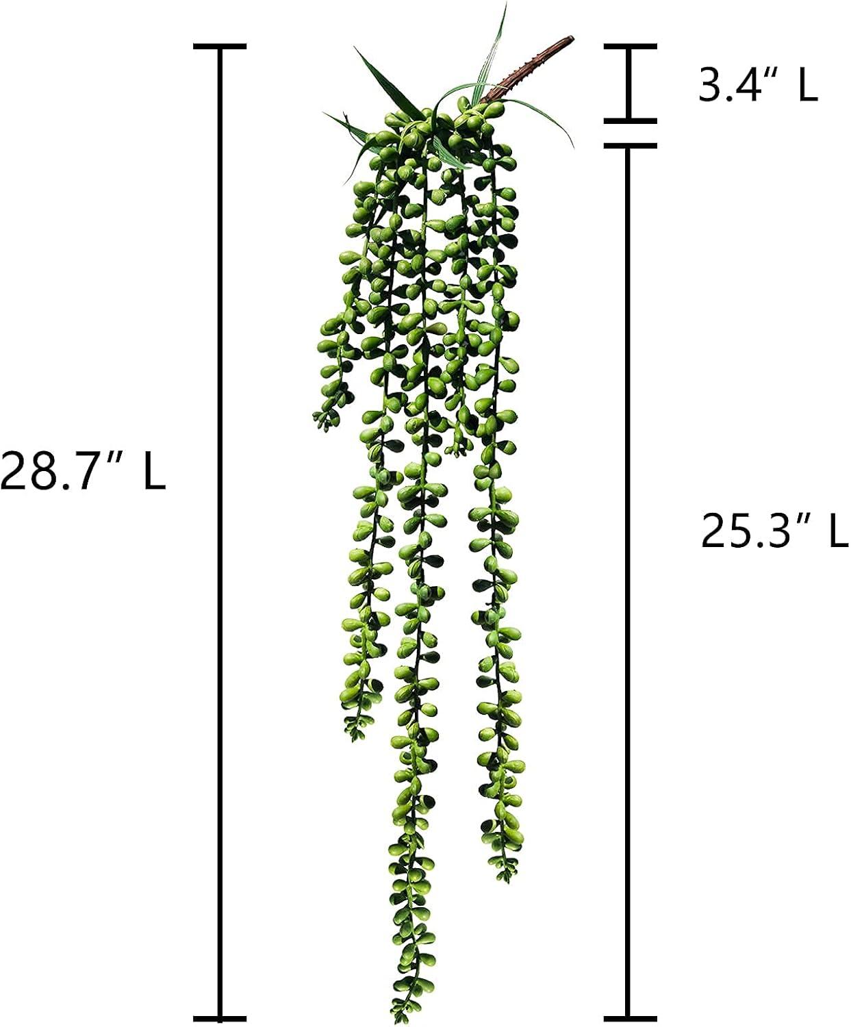 image4 pcs Artificial Hanging Succulents Faux Burros Tail Picks Trailing String of Pearls Succulent Vines Greenery Sprays 287quot Long for Basket Planter Centerpiece Floral Arrangement Indoor Outdoor Decor