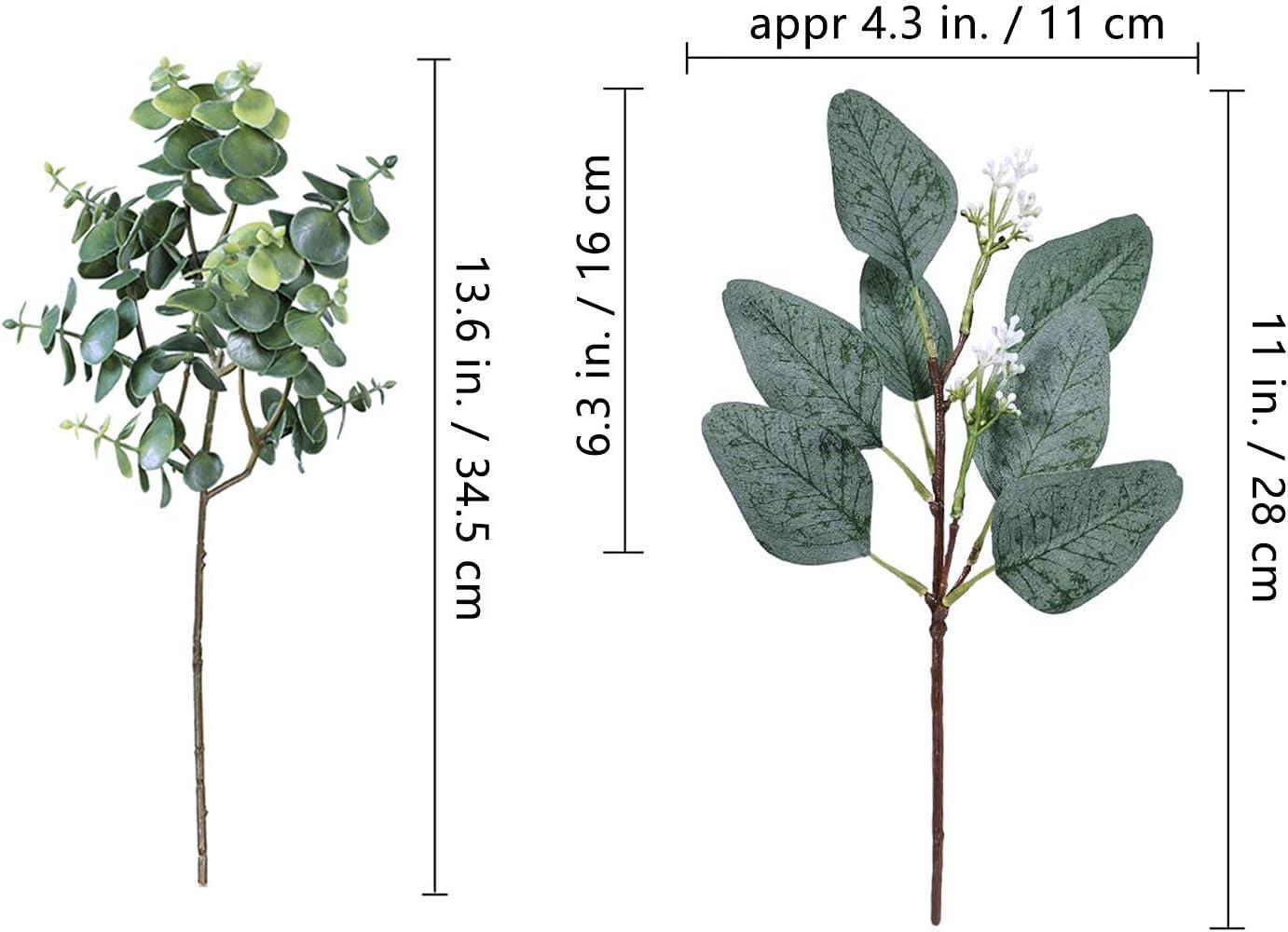 imageMixed Eucalyptus Leaves Stems Bulk Artificial Eucalyptus Leaves Sprays Faux Oval Eucalyptus Leaves with White Seeds Stems for Floral Wreath Garland Bouquets Arrangement Wedding Greenery Decoration