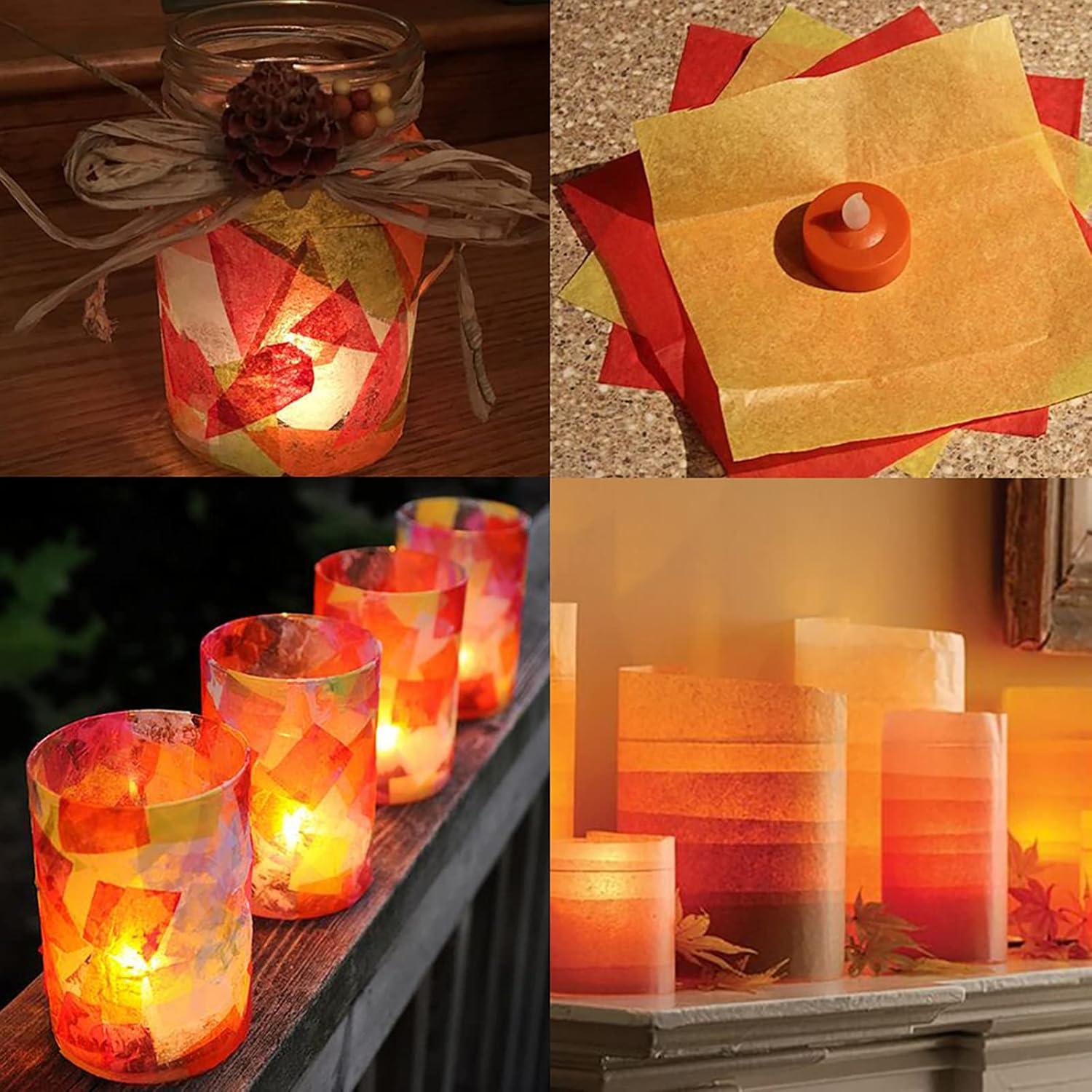 imageSupla 140 Sheets 14 Fall Color Tissue Paper Bulk Gift Wrapping Decorative Tissue Paper Art Tissue Paper 20quot x 26quot for Fall Craft Floral DIY Wedding Holiday Thanksgiving Festival Party Tissue Paper Pom