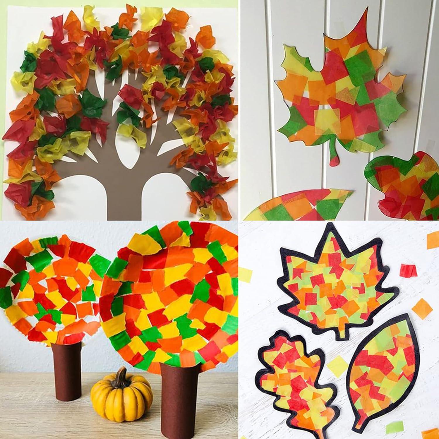 imageSupla 140 Sheets 14 Fall Color Tissue Paper Bulk Gift Wrapping Decorative Tissue Paper Art Tissue Paper 20quot x 26quot for Fall Craft Floral DIY Wedding Holiday Thanksgiving Festival Party Tissue Paper Pom