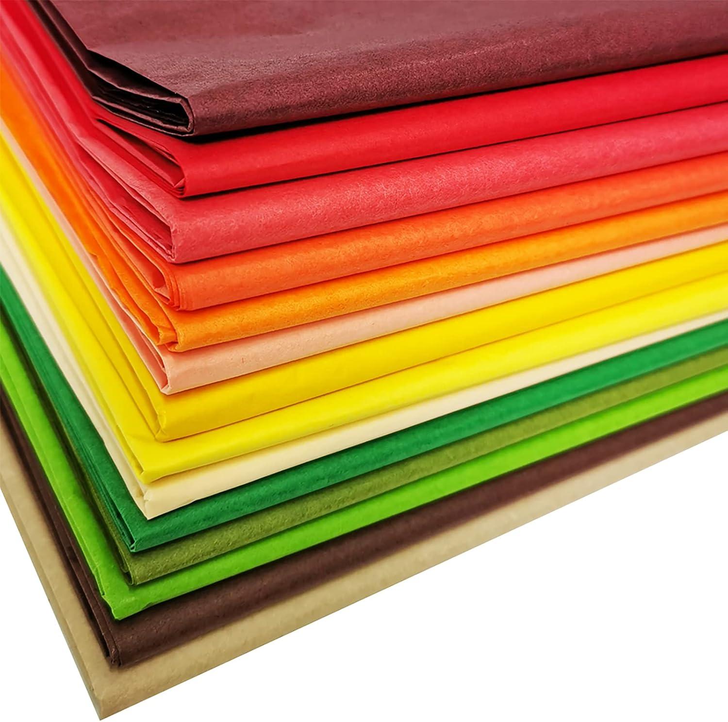 imageSupla 140 Sheets 14 Fall Color Tissue Paper Bulk Gift Wrapping Decorative Tissue Paper Art Tissue Paper 20quot x 26quot for Fall Craft Floral DIY Wedding Holiday Thanksgiving Festival Party Tissue Paper Pom