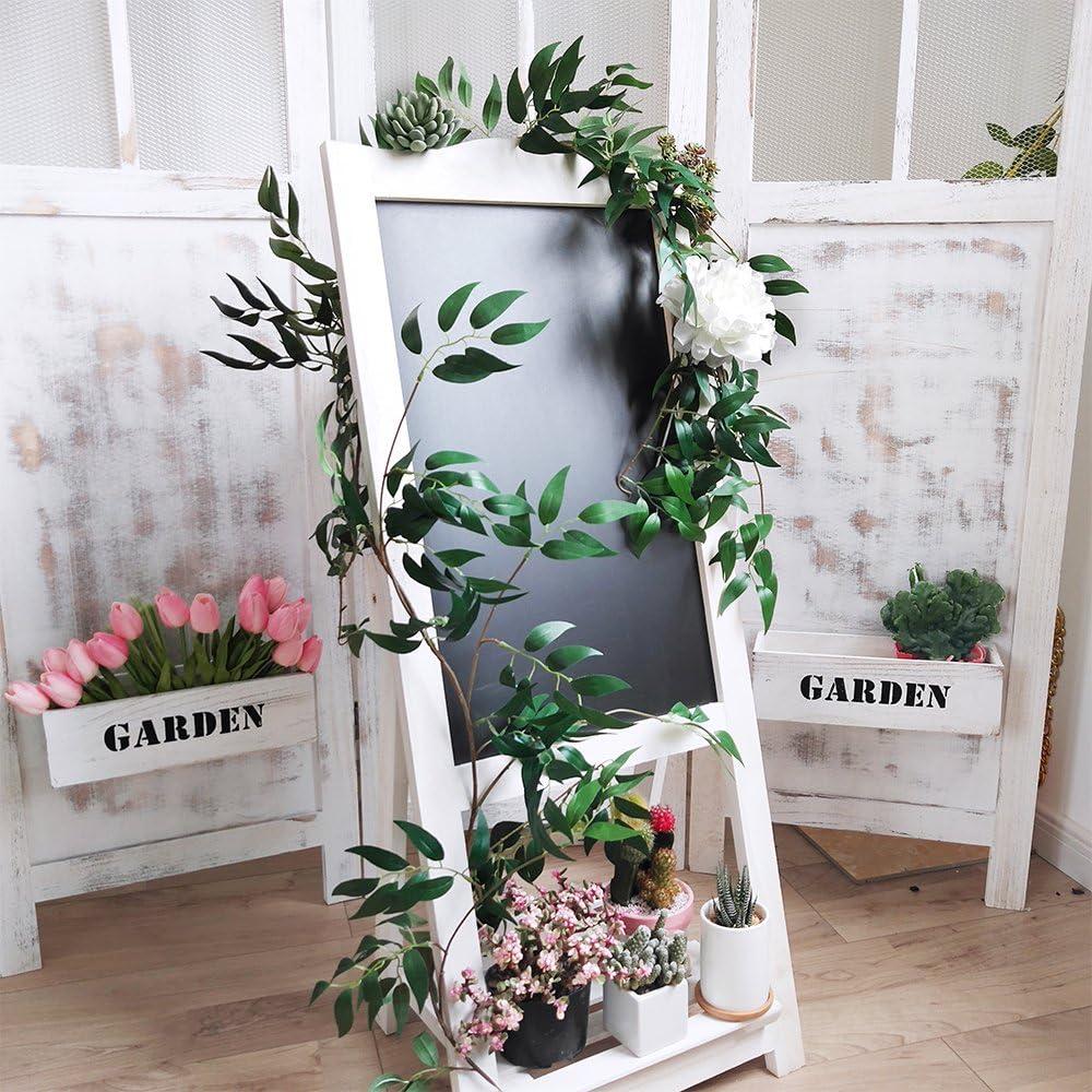 imageSupla 2 Separate 6LPcs Faux Willow Vines Twigs Leaves and Silver Dollar Eucalyptus Leaves Garland String Wedding Arch Swag Backdrop Garland Doorways Greenery Farmhouse Garland Indoor Outdoor Decor