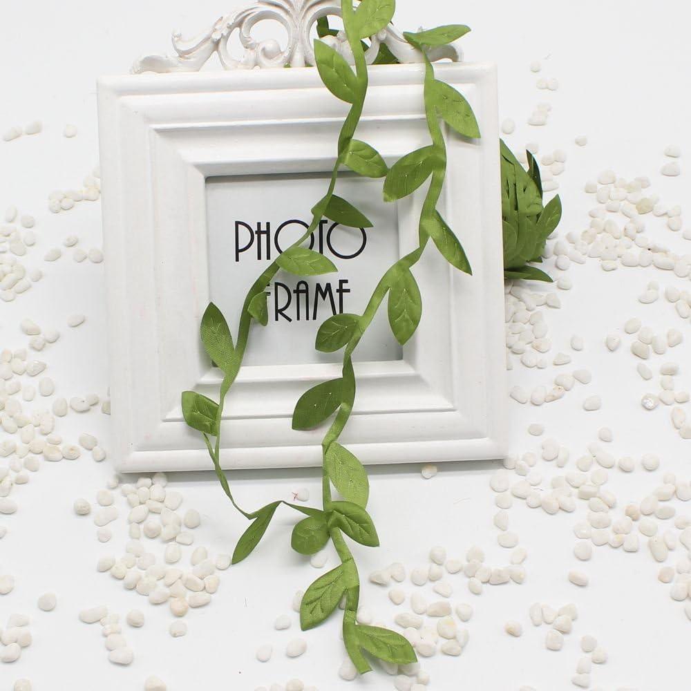imageSupla 327 Ft Artificial Vines Fake Hanging Plants Leaves Ribbon Leaf Vine Trim Foliage Rattan DIY Wreath Foliage Green Leaves Ribbon Decorative Home Wall Garden Wedding Party Wreaths Decor
