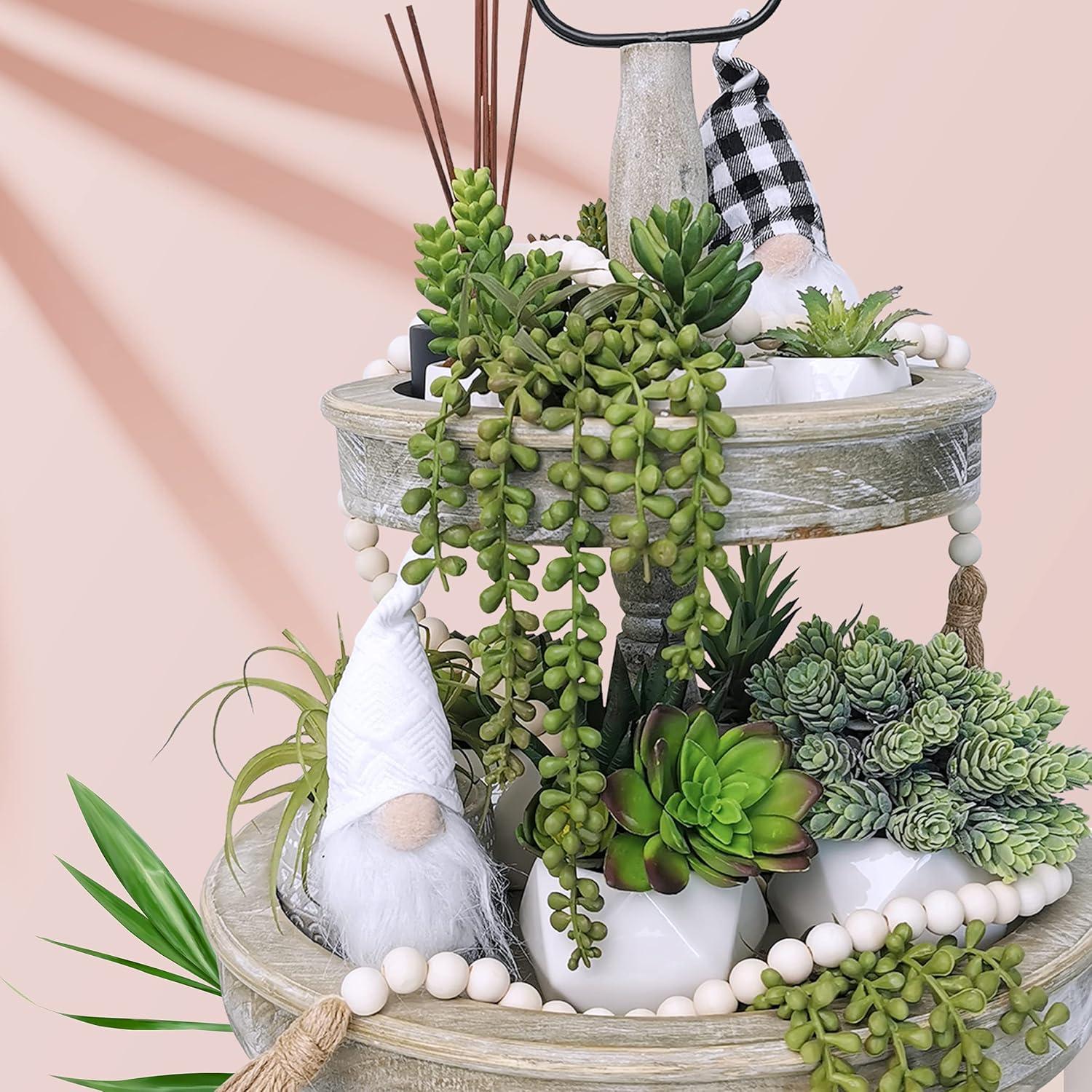 imageWinlyn 15 Pcs Artificial Succulents Unpotted Bulk Small Faux Succulent Plants Hanging Succulents Hops Aloe for Succulent Garden Wreath Floral Arrangement Indoor Outdoor Green Decor