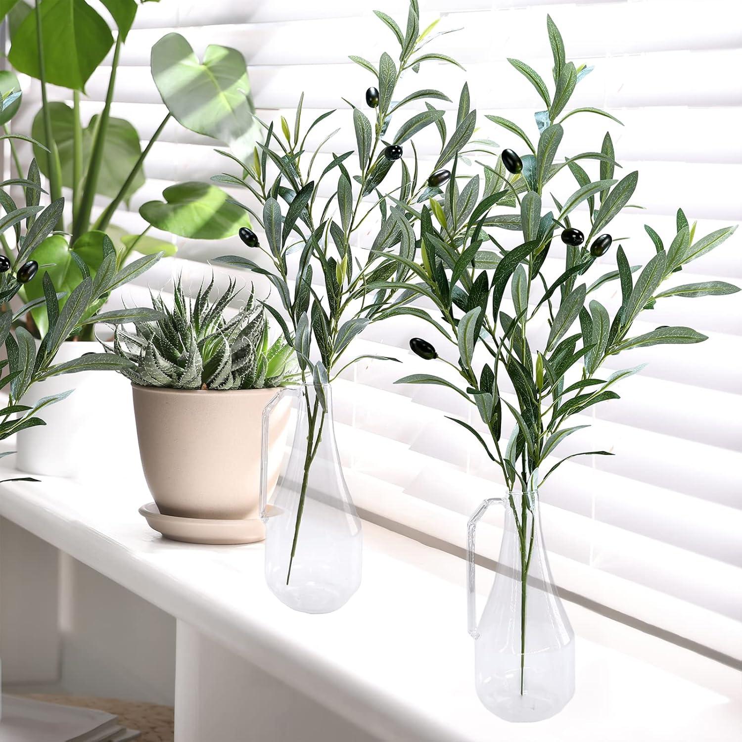 imageWinlyn 3 Pcs 236quot Tall Artificial Olive Branches with 261 Leaves Lifelike Faux Eucalyptus Plant Stems for Floral Arrangements Vases Bouquets Wreaths Centerpieces Wedding Holiday Greenery Home Decor