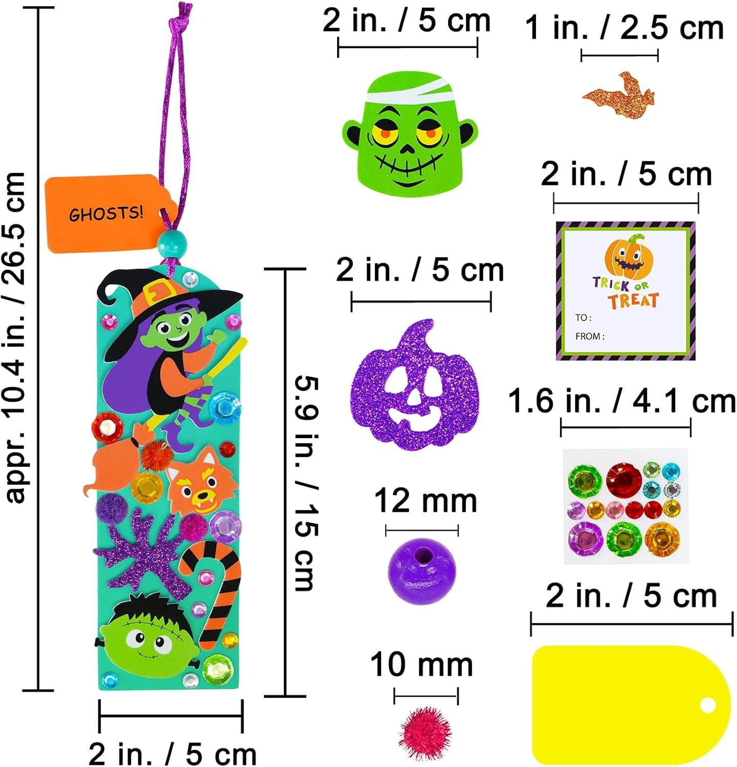 imageWinlyn 36 Sets Halloween Crafts Kits Fall Crafts DIY Halloween Bookmarks Ornaments Art Sets Bats Monster JackOLantern Ghost Foam Stickers Arts and Crafts for Kids Classroom Activities Party Favors