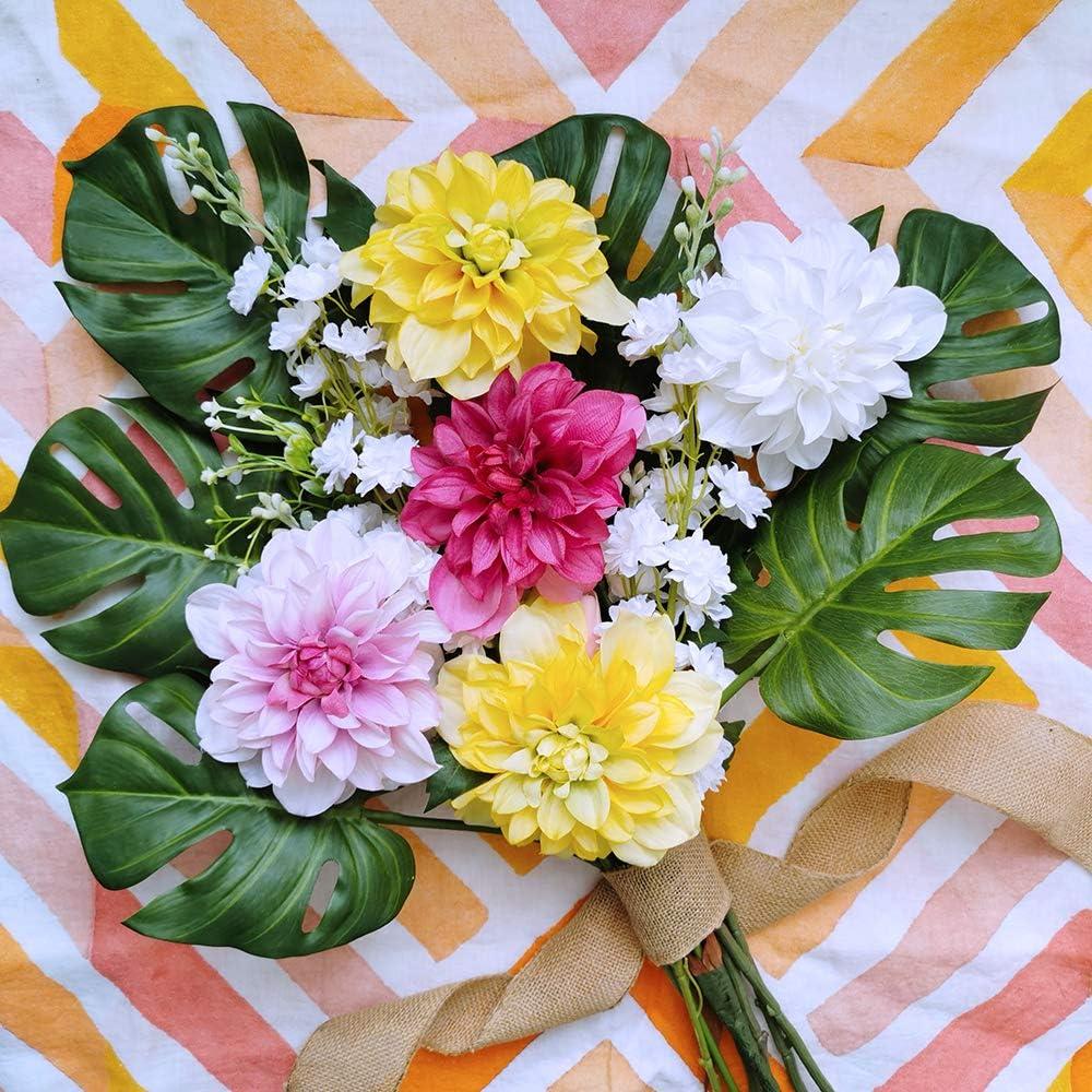 imageWinlyn Artificial Tropical Monstera Palm Leaves Plant Tree Faux Real Touch Split Philodendron Monstera Palm Leaf Tree 275quot Tall for Tropical Wedding Floral Arrangement Indoor Outdoor Decor