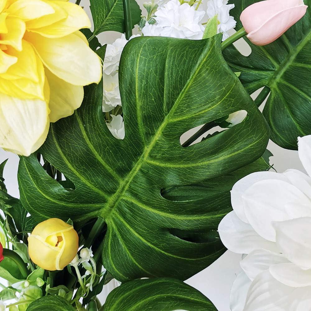 imageWinlyn Artificial Tropical Monstera Palm Leaves Plant Tree Faux Real Touch Split Philodendron Monstera Palm Leaf Tree 275quot Tall for Tropical Wedding Floral Arrangement Indoor Outdoor Decor