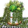 4 pcs Artificial Hanging Succulents Faux Burro’s Tail Picks Trailing String of Pearls Succulent Vines Greenery Sprays 28.7″ Long for Basket Planter Centerpiece Floral Arrangement Indoor Outdoor Decor