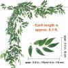 5.7′ Artificial Hanging Willow Leaves Vines Twigs Fake Silk Willow Plant Leaves Garland String in Green for Indoor/Outdoor Wedding Decor Jungle Party Supplies Greenery Crowns Wreath