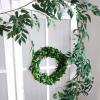 5.7′ Artificial Hanging Willow Leaves Vines Twigs Fake Silk Willow Plant Leaves Garland String in Green for Indoor/Outdoor Wedding Decor Jungle Party Supplies Greenery Crowns Wreath