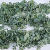 6′ Faux Mixed Eucalyptus Leaves Garland Artificial Silver Dollar Eucalyptus with White Seeds in Gray Green for Farmhouse Wedding Backdrop Table Runner Centerpiece Mantel Indoor Outdoor Greenery Decor
