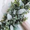 6′ Long Faux Mixed Eucalyptus Leaves and Lamb’s Ear Leaves Garland Artificial Greenery Garland in Gray Green for Farmhouse Wedding Arch Backdrop Table Runner Centerpiece Mantel Indoor Outdoor Decor