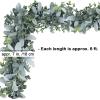 6′ Long Faux Mixed Eucalyptus Leaves and Lamb’s Ear Leaves Garland Artificial Greenery Garland in Gray Green for Farmhouse Wedding Arch Backdrop Table Runner Centerpiece Mantel Indoor Outdoor Decor