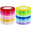 Supla 16 Colors Silk Satin Fabric Ribbon – 2/5″ Wide, 25 Yard/roll, 16 Rolls – Satin Ribbon for Bows, Crafts, Gifts, Wedding