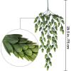 Supla 2 PCS Artificial Hops Flower Vine Garland Plant Fake Hanging Vine Hops Faux hops Artificial Hanging Plants in Frosted Green Each 29.5″ for Indoor Outdoor Front Porch Flower Decor Floral Greenery