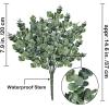 Supla 3 Pcs Realistic Eucalyptus Leaves Bushes Artificial Greenery Stems Faux Eucalyptus Branches in Grey Green 14.6″ Tall for Vase Bouquets Wreath Garland Floral Crafts Centerpiece Table Decorations