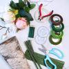 Supla Floral Arrangement Kit Floral Tools Wire Cutter Stem Floral Trimming Scissors Floral Wire 26 Gauge 22 Gauge Floral Stem Wire 14 Gauge Green Floral Tapes Bouquet Stem Wrap White Pearl Corsage Pin