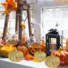 Winlyn 12 Pcs Silver Glitter Artificial Pumpkins Small Decorative Pumpkins Harvest Pumpkins Foam Pumpkins for Fall Autumn Thanksgiving Halloween Holiday Party Props Table Centerpiece Tiered Tray Décor(Gold)