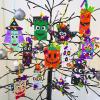 Winlyn 24 Sets Halloween Crafts Kits Fall Crafts DIY Craft Stick Halloween Ornaments Decorations Art Set Jack-O’-Lantern Ghost Foam Stickers Arts and Crafts for Kids Classroom Activities Party Favors