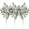 Winlyn 3 Pcs 23.6″ Tall Artificial Olive Branches with 261 Leaves Lifelike Faux Eucalyptus Plant Stems for Floral Arrangements Vases Bouquets Wreaths Centerpieces Wedding Holiday Greenery Home Decor