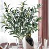 Winlyn 3 Pcs 23.6″ Tall Artificial Olive Branches with 261 Leaves Lifelike Faux Eucalyptus Plant Stems for Floral Arrangements Vases Bouquets Wreaths Centerpieces Wedding Holiday Greenery Home Decor