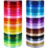 36 Colors 900 Yards Satin Metallic Glitter Ribbons Rolls for Craft, Embellish Decorative Ribbons 2/5″ Wide for Floral Bouquet Gift Wrapping Bows Wedding Shower Decoration