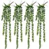 4 pcs Artificial Hanging Succulents Faux Burro’s Tail Picks Trailing String of Pearls Succulent Vines Greenery Sprays 28.7″ Long for Basket Planter Centerpiece Floral Arrangement Indoor Outdoor Decor