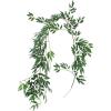 5.7′ Artificial Hanging Willow Leaves Vines Twigs Fake Silk Willow Plant Leaves Garland String in Green for Indoor/Outdoor Wedding Decor Jungle Party Supplies Greenery Crowns Wreath