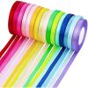 Supla 16 Colors Silk Satin Fabric Ribbon – 2/5″ Wide, 25 Yard/roll, 16 Rolls – Satin Ribbon for Bows, Crafts, Gifts, Wedding