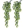 Supla 2 PCS Artificial Hops Flower Vine Garland Plant Fake Hanging Vine Hops Faux hops Artificial Hanging Plants in Frosted Green Each 29.5″ for Indoor Outdoor Front Porch Flower Decor Floral Greenery