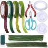 Supla Floral Arrangement Kit Floral Tools Wire Cutter Stem Floral Trimming Scissors Floral Wire 26 Gauge 22 Gauge Floral Stem Wire 14 Gauge Green Floral Tapes Bouquet Stem Wrap White Pearl Corsage Pin