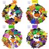 Winlyn 12 Halloween Craft Kits Fall Crafts DIY Halloween Wreath Ornaments Decorations Art Sets Monster Foam Stickers Arts and Crafts for Kids Home Classroom Party Favors Trick-or-Treat Activities
