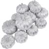 Winlyn 12 Pcs Silver Glitter Artificial Pumpkins Small Decorative Pumpkins Harvest Pumpkins Foam Pumpkins for Fall Autumn Thanksgiving Halloween Holiday Party Props Table Centerpiece Tiered Tray Décor(Silver)