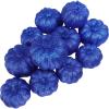 Winlyn 12 Pcs Silver Glitter Artificial Pumpkins Small Decorative Pumpkins Harvest Pumpkins Foam Pumpkins for Fall Autumn Thanksgiving Halloween Holiday Party Props Table Centerpiece Tiered Tray Décor(Blue)