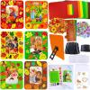 Winlyn 24 Sets Thanksgiving Craft Kits Fall Crafts DIY Autumn Harvest Picture Frame Decorations Festive Foam Stickers Fall Arts and Crafts for Kids Holiday Home Classroom Art Activities Party Favors