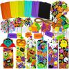 Winlyn 36 Sets Halloween Crafts Kits Fall Crafts DIY Halloween Bookmarks Ornaments Art Sets Bats Monster Jack-O’-Lantern Ghost Foam Stickers Arts and Crafts for Kids Classroom Activities Party Favors