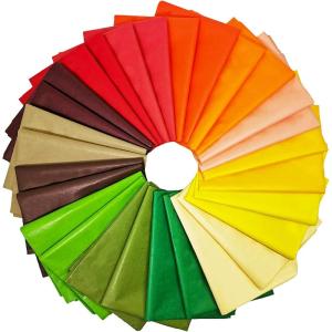 Supla 140 Sheets 14 Fall Color Tissue Paper Bulk Gift Wrapping Decorative Tissue Paper Art Tissue Paper 20″ x 26″ for Fall Craft Floral DIY Wedding Holiday Thanksgiving Festival Party Tissue Paper Pom