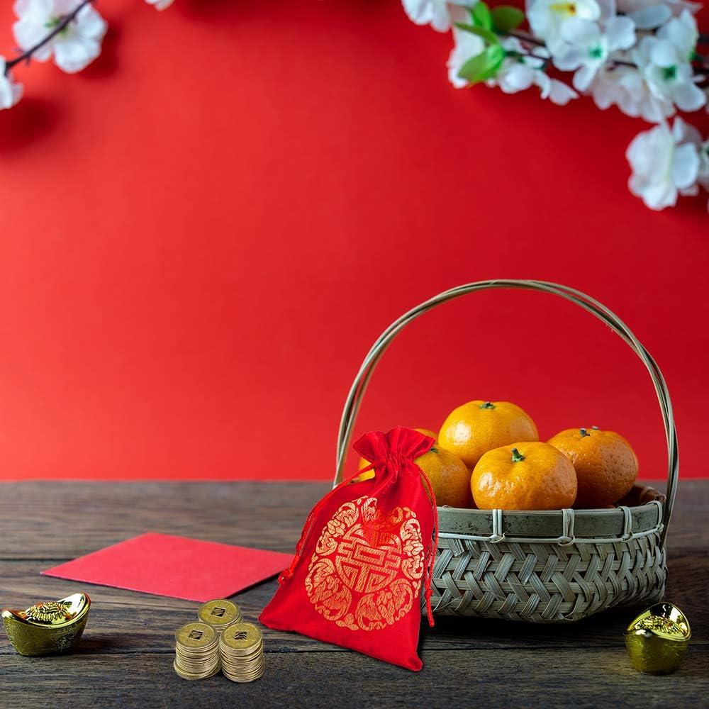 image260 Pcs Chinese Lucky Coins Feng Shui Decorations for Good Fortune and Luck With Bag Asian Lunar New Year 2025 Year of The Snake Health Wealth Bracelet Charms