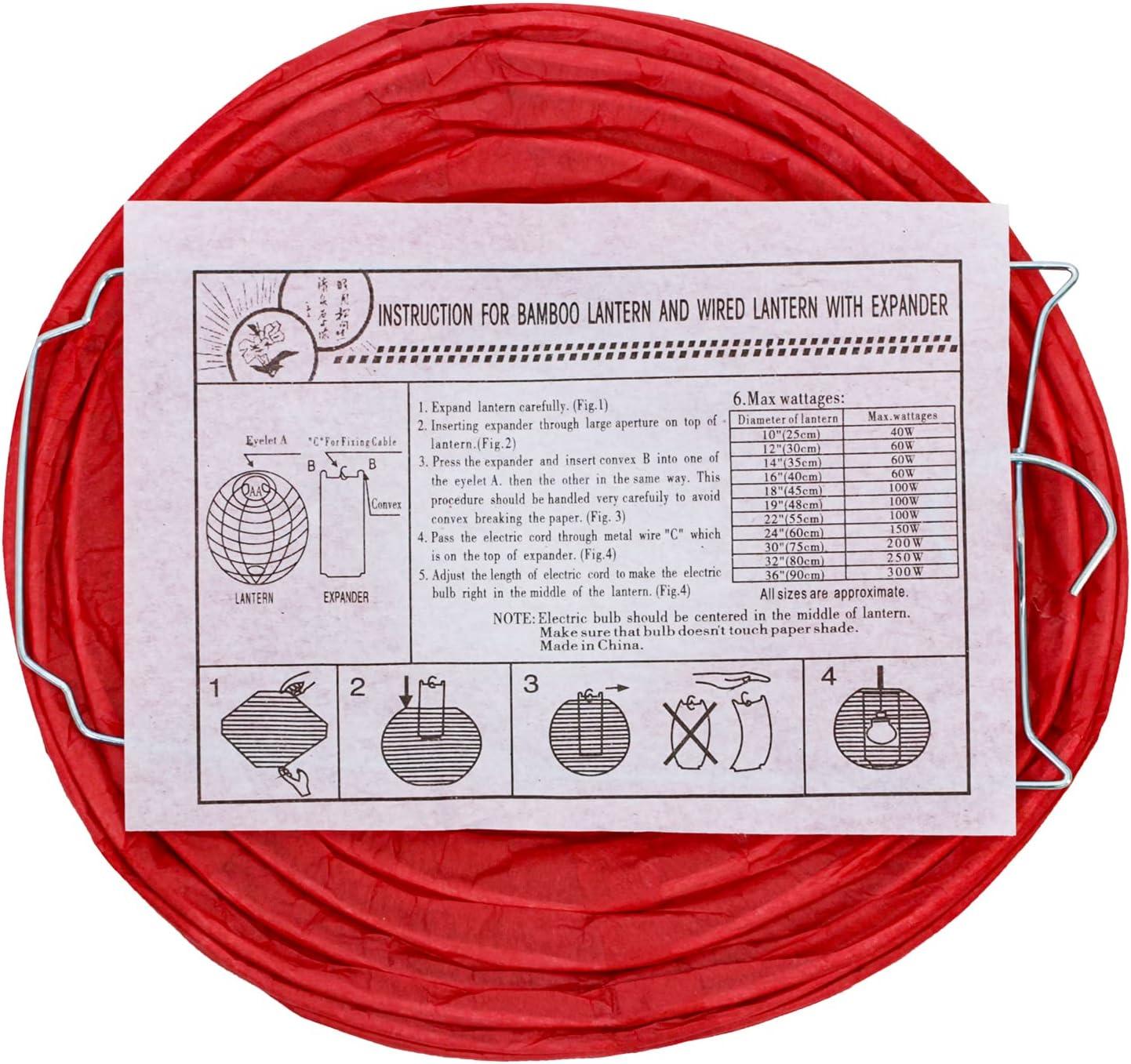 imageWinlyn 22 Pcs Chinese New Year Decorative Red Gold White Round Paper Lanterns Honeycomb Balls Paper Fans Oriental Hanging Party Decorations for Asian Chinese Japanese Lunar New Year Festival Wedding