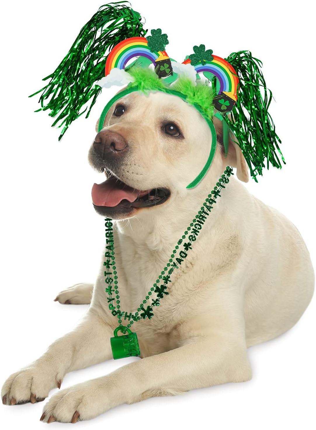 imageWinlyn 58 Pcs St Patricks Day Novelty Jewelry Assortment Necklaces Head Boppers Bracelets Mustaches Tattoos ampamp Accessories for St Pattys Day Irish Party Decor