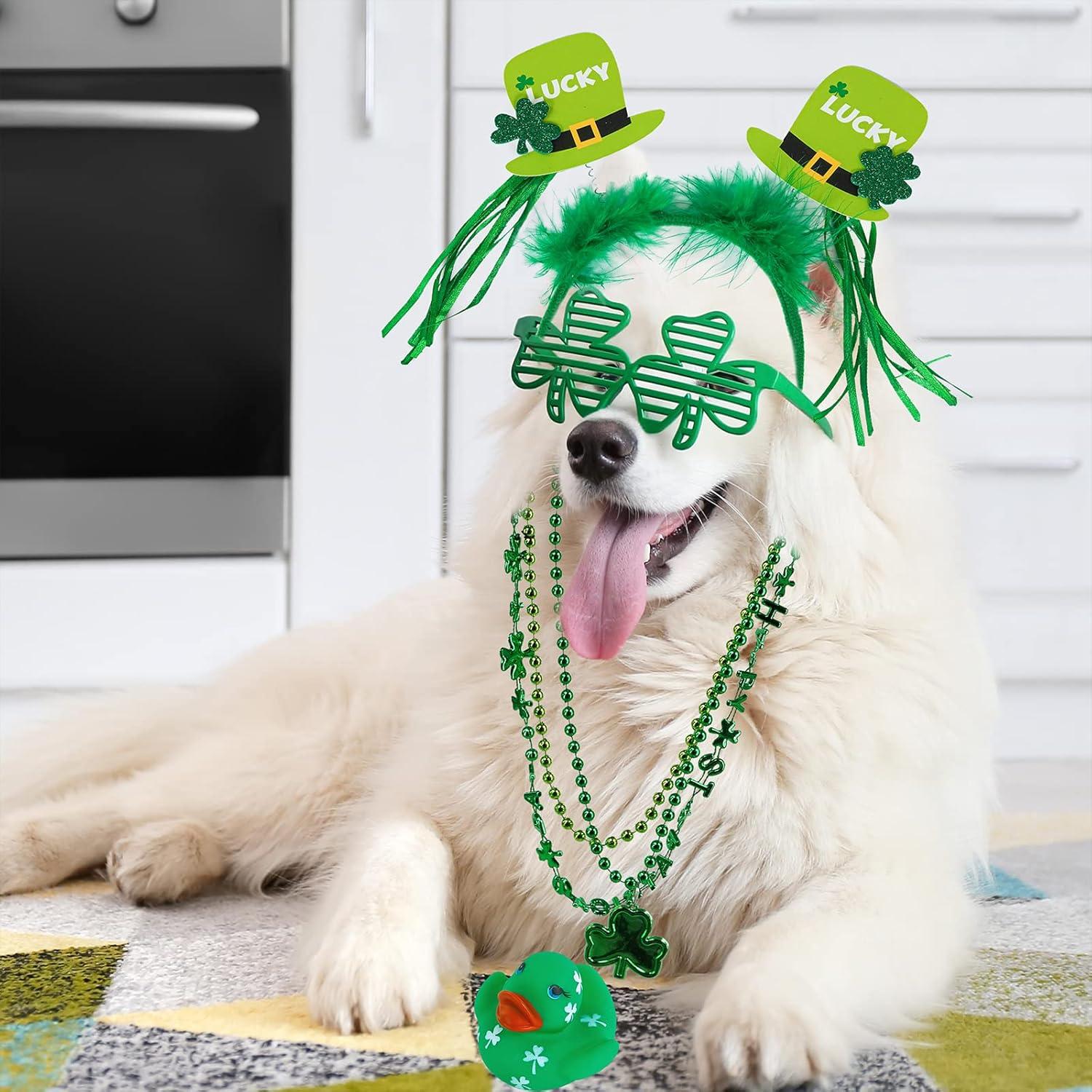 imageWinlyn Bulk St Patricks Day Novelty Jewelry Assortment St Patricks Day Party Favors Supplies Head Bopper Necklace Bracelet Glasses Tattoo Stickers Accessories for St Pattys Day Irish Party Dcor