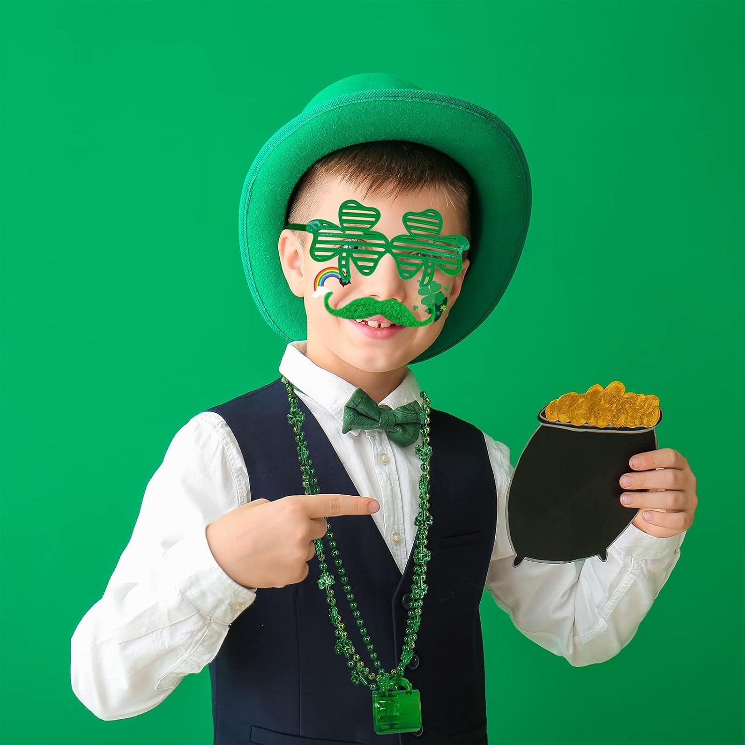 imageWinlyn Bulk St Patricks Day Novelty Jewelry Assortment St Patricks Day Party Favors Supplies Head Bopper Necklace Bracelet Glasses Tattoo Stickers Accessories for St Pattys Day Irish Party Dcor