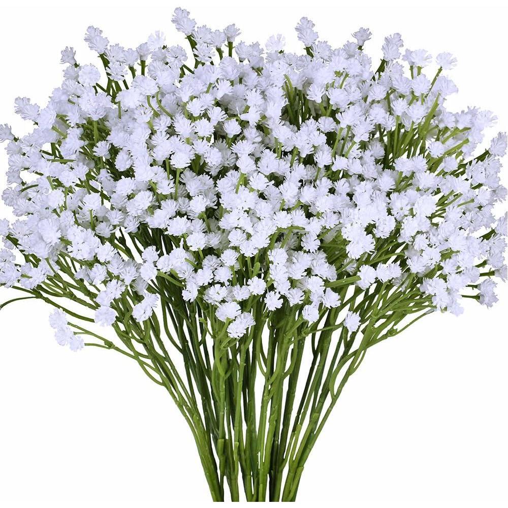 imageSupla Pack 2 Babys Breath Artificial 14 ForksTotal of 882 White Blooms Babys Breath Bulk Flower Bush Gypsophila Artificial in White 157quot Tall for Wedding Wreath Boutonniere Flower Crown
