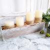 1 Pcs Wood Planter Rectangle Whitewashed Rectangular Decorative Wooden Box with Inner Plastic Box – 17.3″ L x 3.9″ W x 3.9″ H Floral Natural Centerpieces Rustic Wedding Decor
