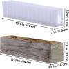 1 Pcs Wood Planter Rectangle Whitewashed Rectangular Decorative Wooden Box with Inner Plastic Box – 17.3″ L x 3.9″ W x 3.9″ H Floral Natural Centerpieces Rustic Wedding Decor