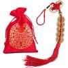 16 Pcs Chinese Lucky Coins Decorations Feng Shui Coins Ornaments Hanging Good Fortune Coins Ornaments Red Chinese Knot Luck Charm and fu Bags for Wealth Health Success Asian Chinese Lunar New Year