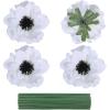 18 Sets Artificial White Flowers Picks Bulk White Flower Stems Silk Flower Heads with Wired Stems 4″ Wide for Floral Arrangement Wedding Bouquets Boutonnieres Floral Crafts