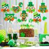 24 Sets Owl Shamrock Ornaments St. Patrick’s Day Decorations Craft Kits Assorted Owl Four-Leaf Clover Lucky Shamrock Foam Stickers Pom-poms Google Eye for Kids Classroom Home Activity Gift Art Project